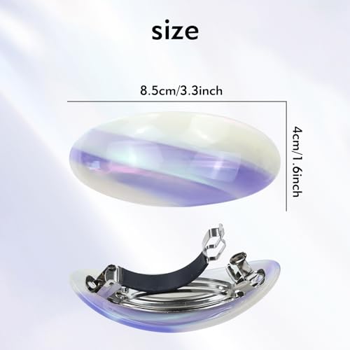 Insowni 6 Pieces Decorative Oval Acetate French Hair Barrettes Automatic Spring Hair Clips Hair Accessories For Women Girls thumb #5