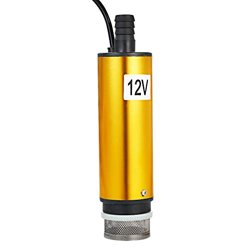 OWSOO Bomba Submersível DC 12V/24V para Bombeamento de Óleo Diesel Água 51mm Óleo de Água Bomba de T
