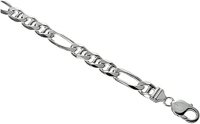 Verona Jewelers 925 Sterling Silver Necklace Figarucci, 3MM 4MM Figaro Chain |Solid Flat Mariner Necklace, Silver Necklace Chain For Men and Women18-30 made in italy - Image 2