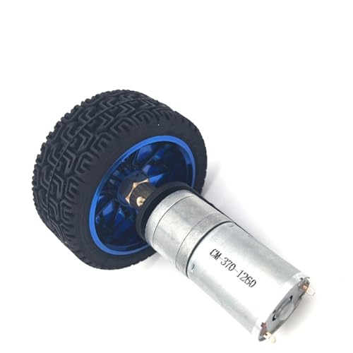 Moteur 25GA-370 DC 12V 915RPM avec encodeur rotatif, arbre 4mm et roue 65mm
