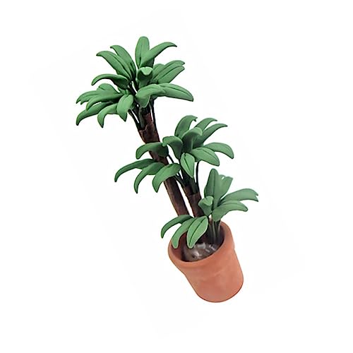 Happyyami Mini Arbre en Pot en Bois 1/12 pour Maison de Poupée Décoration de Jardin Miniature Accessoires de Scène Modèle de Plante en Pot Plante Miniature pour Garçon et Filles