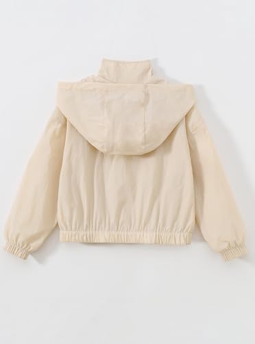 Girls Lightweight Hooded Zip-Up Jacket Long Sleeve Sporty Windbreaker2