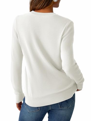 Image of GKBK Women's Sweaters 2026 Fall Fashion Lightweight Classic V Neck Business Casual Outfits Long Sleeve Knit Pullover Tops