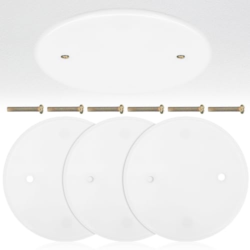 TOMETURE Tapa De Caja Eléctrica Redonda 4 Unidades De Placa De Cubierta white De PP Para Agujeros De Techo En Oficinas