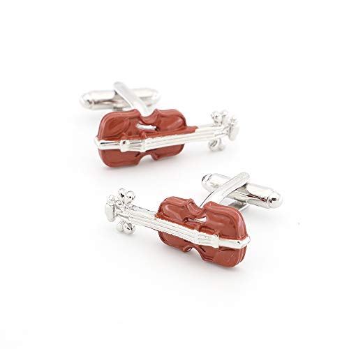Igame Music Fans Cuff Links Coffee Color Quality Brass Material Musical Instrument Design Cufflinks With Gift Box (Violin) #TOP3
