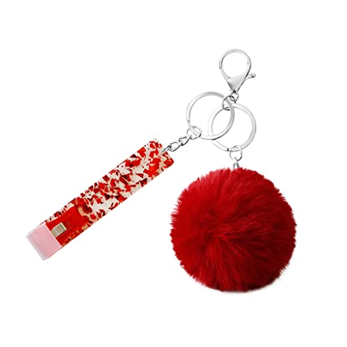 S-TROUBLE Extracteur de Carte de crédit, Extracteur de Carte de crédit Mignon Acrylique Débit Carte Bancaire Grabber avec Pom Pom Ball & Clip en Plastique Costumes Longs Ongles Filles Cadeau Cover