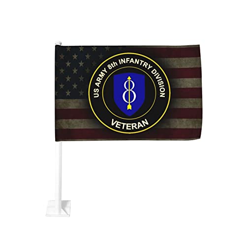 US Army 8th Infantry Division Veteran 100% Polyester Fabric With Printing For Indoor Outdoor Decoration