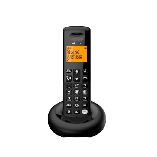 ALCATEL E260 S. Voice - Téléphone Fixe sans Fil DECT avec Répondeur - Design Compact - Grand Écran Rétroéclairé - Mains Libres - Fonction Blocage des Appels Indésirables - Noir