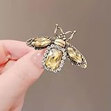 Spilla Ape con Strass, Stile retrò, con Cristallo e Insetto, per Il Seno, per Abiti da Cerimonia, Champagne