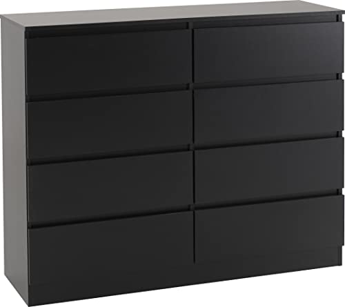 Seconique Malvern 8 Drawer Chest in Black