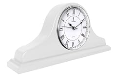 Mantel Clock, White Wooden Mantle Clock for Living Room Décor Silent, Decorative, Solid Wood Mantel Clock, White Wooden Mantle Clock for Living Room Décor Silent, Decorative, Solid Wood review