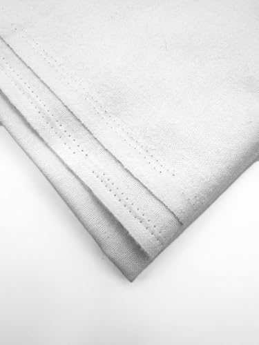 EOVEA - 100% Cotton Flannel Fabric by The Yard – Soft Brushed Flannel for Sewing, Quilting, PJ, Blankets & Crafts – Warm Breathable Cotton Fabric – 42 Inch Wide (White,1 Yard)