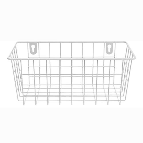 MaraFansie-Hanging-Kitchen-Baskets-Wire-Storage-Basket-Adhesive-and-Screws-Basket-Over-the-Cabinet-Door-Organizer-with-Adhesive-Strips-and-Screws-Accessories-2-Installations-2-Pack-White