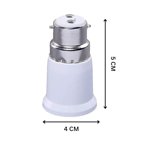 Image of GreyWings B22 to E27 Converter Lamp Holder Adapter - White Plastic Bulb Base Socket, Pin to Screw Converter for LED & CFL Bulbs, Pack of 4