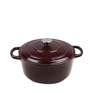Cast Iron Enameled Pot/Casserole/Duch Oven 9 Qt. with Cover, Merlot