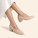 DREAM PAIRS Women's Low Chunky Block Heel Dress Shoes Closed Round Toe Comfortable Heels Work Wedding Office Pumps Shoes,Size 8,Nude,DWUMPU2550