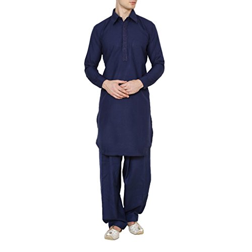 Traje Pathani bordado solucionando la comodidad en ropa formal de hombre