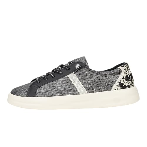 HEYDUDE Karina Metallic Animal Black Size 10, Women's Shoes, Women's Casual Sneakers, Comfortable & Light-Weight
