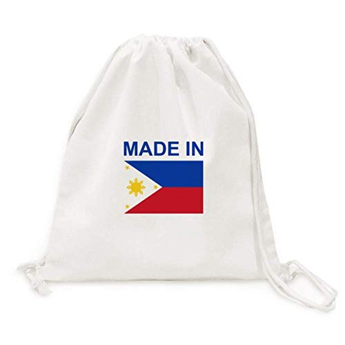 Mochila de lona feita nas Filipinas Country Love com cordão, bolsas de compras para viagem