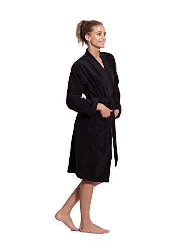 Image of Turkuoise Soft & Absorbent Towel Robe, 100% Cotton Turkish Terry Cloth Kimono Bathrobes for Women