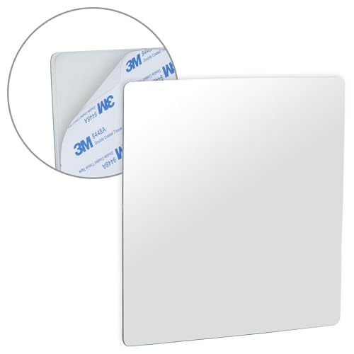 Mirrorvana Specchio adesivo antiappannamento per rasatura - infrangibile in plastica senza cornice, specchio da bagno quadrato 16 x 16 cm con nastro 3M