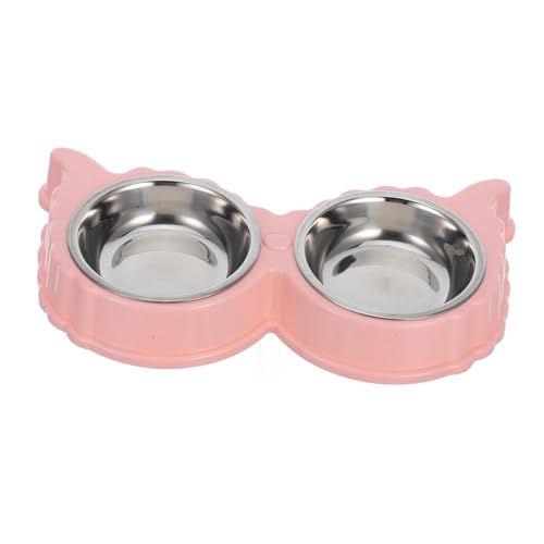 COLLBATH Cute Cat Bowls Dog Food Bowl Set Stainless Steel Pet Feeding Bowl Nonslip Mat for Pets