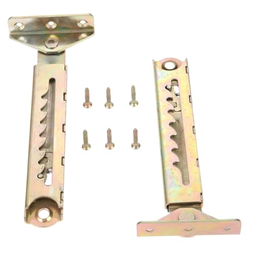 Charnière d'angle de levage à 7 vitesses en fer avec support et vis - Lot de 2