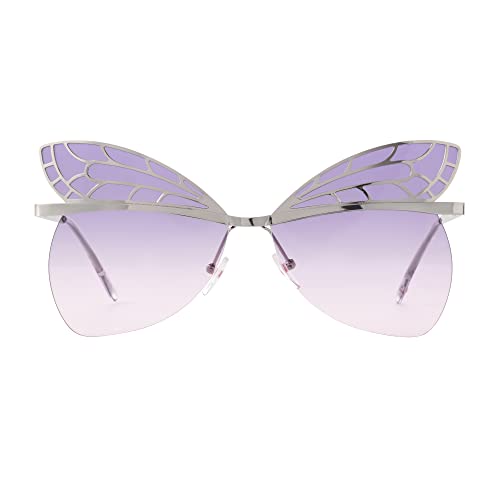 Betsey Johnson Womens Butterfly Babe Sunglasses Sunglasses, Silver, 61mm US2