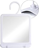 MIRRORVANA Dual Anti Fog Shower Mirror for Shaving, Shatterproof Fogless Design with Hook for Hanging - Fill Back Chamber/Reservoir with Hot Water for Fog-Free Shave - 8' x 7' (White)