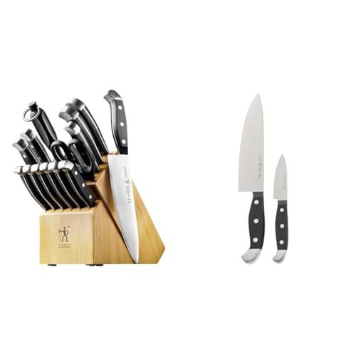 Comparison: Best Henckels Premium Quality 15 Piece 8 HENCKELS Premium Quality 15-Piece Knife Set with Block, Razor-Sharp & Statement Razor-Sharp 2-pc Chef Knife Set, German Engineered Informed by 100+ Years of Mastery, Black/Stainless Steel