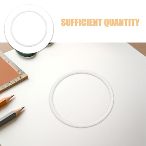 Aros de macramé blancos POPETPOP para manualidades de 8,5 cm 8