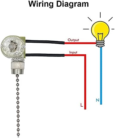 Zing Ear ZE-109 Pull Chain Ceiling Fan Light Lamp Switch - (Color: Black, Voltage: 125V 250V)
