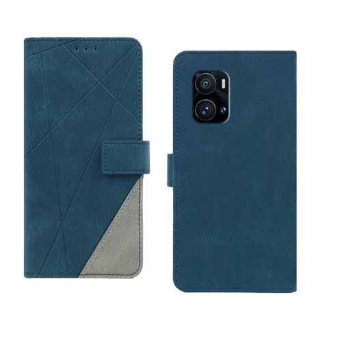 Image of amazon basics iQOO Neo 9 Pro 5G Flip Cover | Card Pockets Wallet & Stand | Flip Cover for iQOO Neo 9 Pro 5G (Blue with Grey)