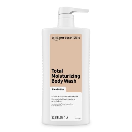 Image of Amazon Essentials Total Moisturizing Body Wash, Shea Butter Moisture Complex, 33.8 fl oz