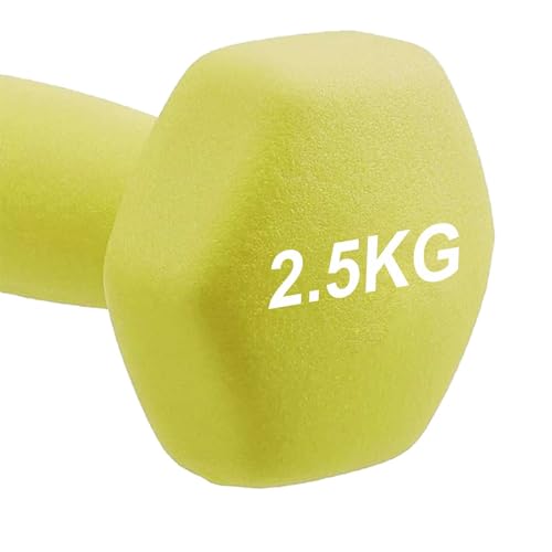 Image of AmazonBasics Neoprene Dumbbell Pair, 2 x 2.5Kg (Green)
