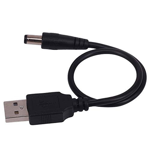 USB to DC Power Cord, [2 Pack] 0.25m USB 2.0 A Type Male to DC 5.5 x 2.1mm 5V Power Plug Connector Cable Power Charging Adapter (USB to DC 5.5 x 2.1mm)