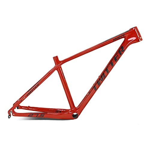 KLWEKJSD 27.5/29er X 15''/17''/19'' Hardtail XC/Mountain Bike Frame Carbon Fiber Disc Brake QR 135mm Frame BB92 Internal Routing (Color : Red, Size : 17x29'')