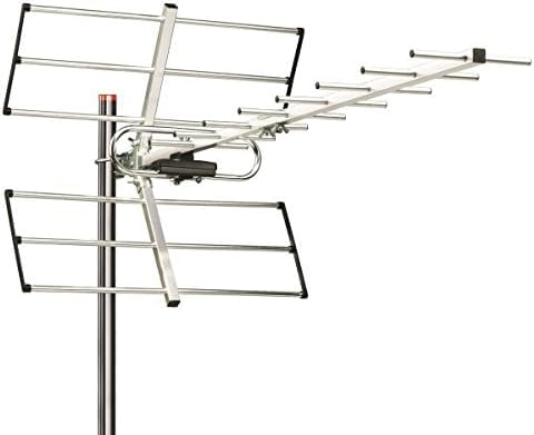 r2digital Antenna TV Esterna 38dbi DVB-T2, Amplificata 38dbi per Aree deboli, Adatta per Canali DVB-T2, HDTV LTE, Digitale Terrestre (237B)