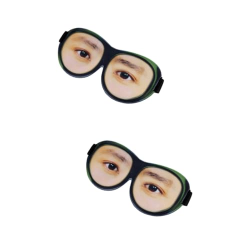 HOMOCONO 2個 アイシェードアイ スリープ 面白い目隠し 便座ライザー キッズフェイス 面白い睡眠 メガネアイシェード 3dスリーピングアイシェード 3dアイアイシェード