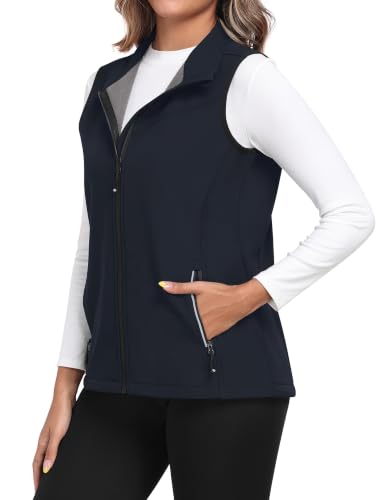 MoFiz Softshellweste Damen Weste Outdoor Fleece Ärmellose Jacke Blau 3XL