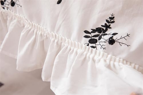 Nappe coton 150x150 KnSam fleur brodée nappe carrée anti-tache volant - 7