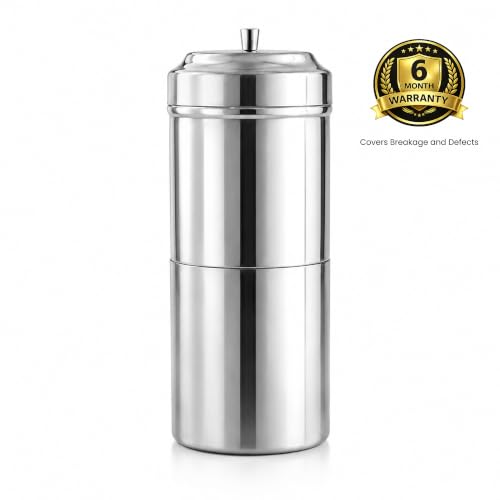 Image of Premium Stainless Steel Coffee Filter 250 ML Capacity with 2 Set of Dabra, South Indian Drip Coffee Maker | Madras Kaapi Maker Small Size For 3-4 Cups, Reusable Filter
