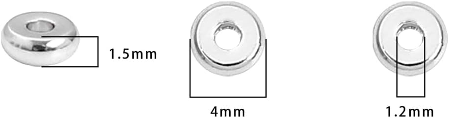 Silver Plated Disk Spacer Beads 4x1.5mm 50pcs for Jewelry Making Findings Non Tarnish - Image 2