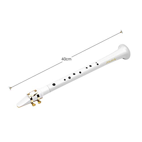 KKmoon Muslady Saxofone de Bolso Branco Mini Saxofone Portátil Pequeno Saxofone de Plástico com Bols
