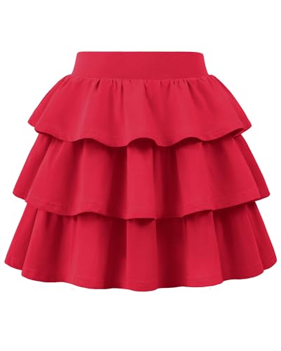 Image of KEREDA Girls Skirt Kids Casual 3-Layer Ruffle Skort School Uniform Skirts for Girls
