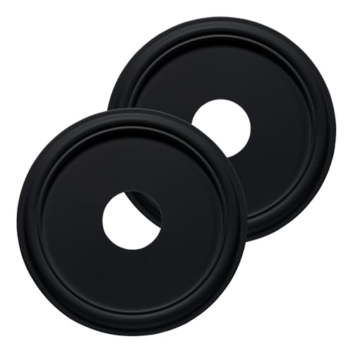 ELFCAB Molded Nylon Ceiling Medallion for Light Fixtures and Ceiling Fans Black 13OD x 4ID x 1-1/8P (Fits Canopies up to 10-1/2)