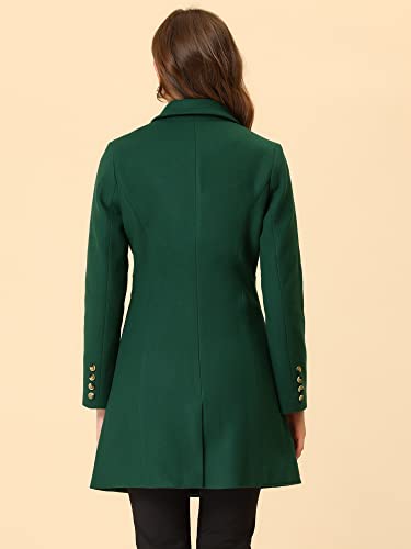 Image of Allegra K Womens Winter Elegant Pea Coat 2026 Single Breasted Long Overcoat | Notch Lapel Collar, Warm, Work Office Trench Coats,Outwear Outfit