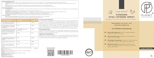 Stall-Hygiene Spray – 1L Desinfektionsmittel für Käfige, Ställe & Tierbereiche | Wirksam gegen Bakterien, Pilze & behüllte Viren (z. B. Influenza-Viren) | Planet Sensitive® zur Flächendesinfektion