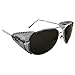 Global Vision Eyewear Aviator Z87 Motorcycle Sunglasses Silver Frames Smoke Safety Lens