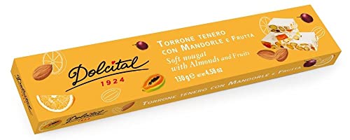 Torrone mit Mandeln und Früchten, soft, Torrone tenero con Mandorle e Frutta, 130g, weißer Nougat, Dolcital Cover